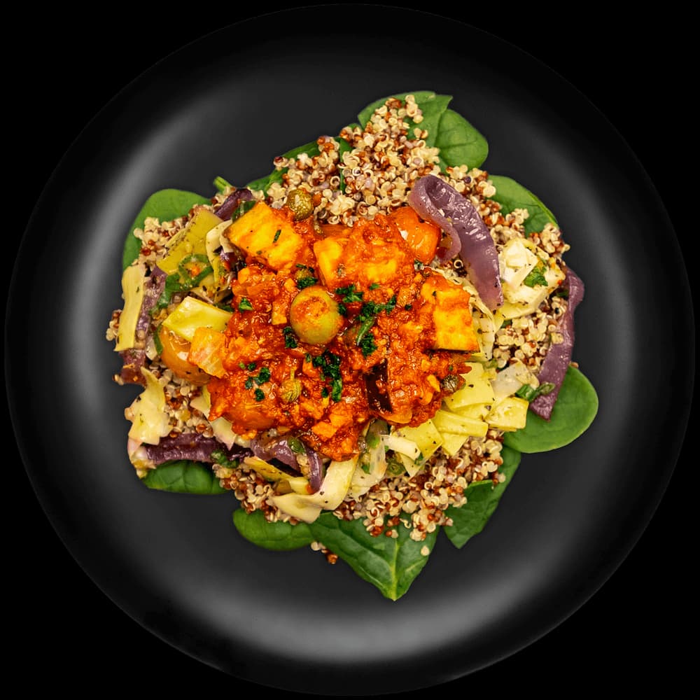 Vegan Caponata Quinoa Bowl