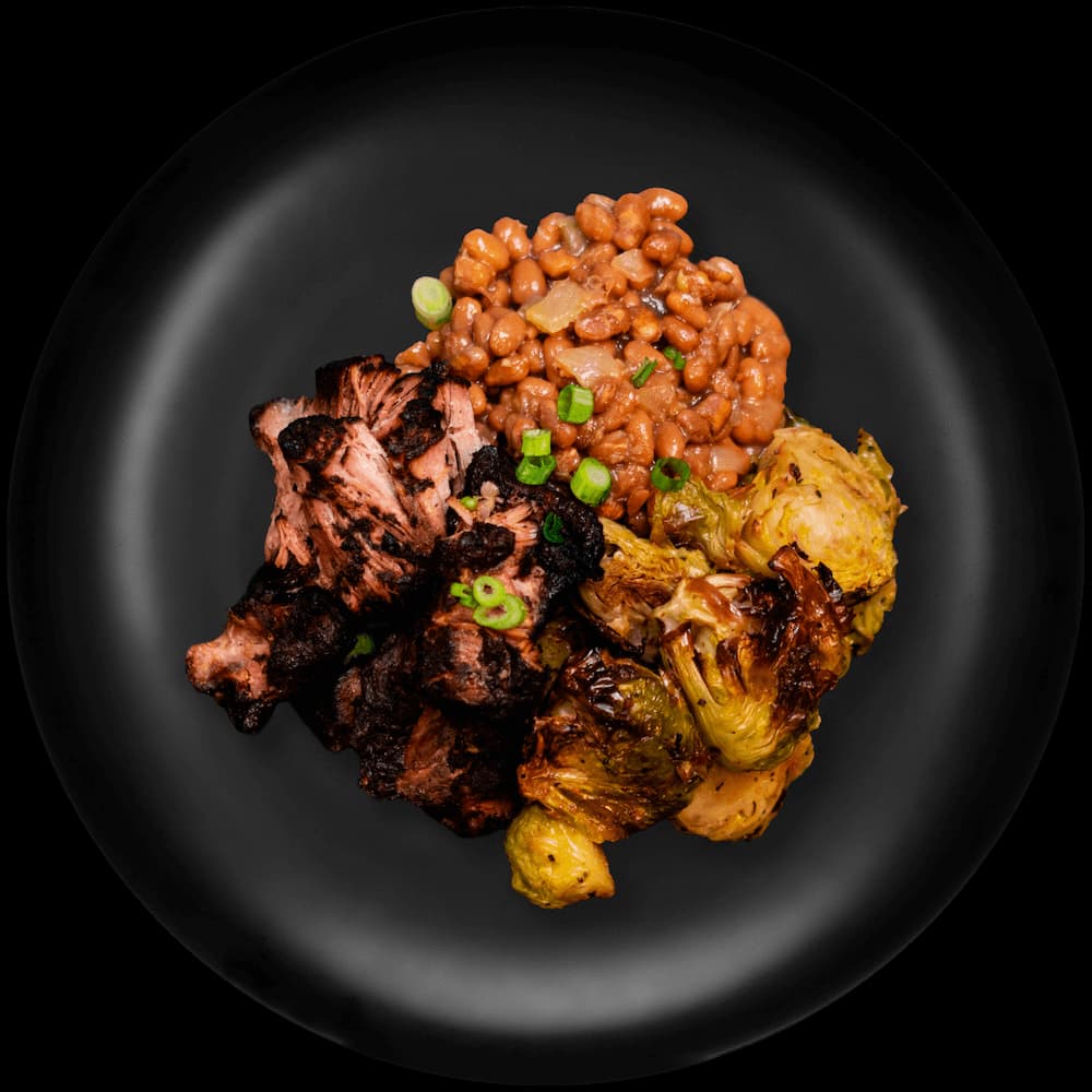Smoked Turkey Burnt Ends w/ Brussels