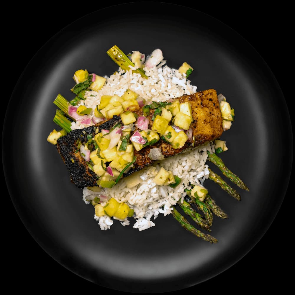 Blackened Salmon w/ Lemon Pepper Asparagus