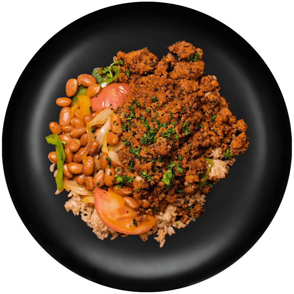 Turkey Taco Bowl w/ Brown Rice & Pinto Beans