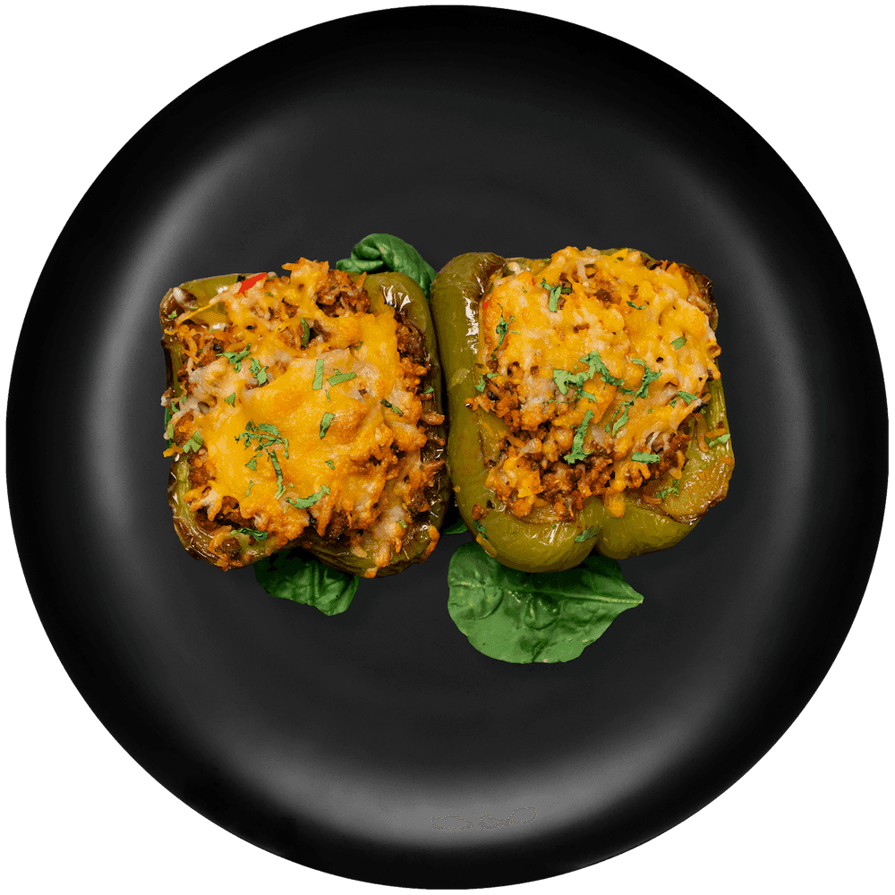 Classic Ground Beef & Cheese Stuffed Peppers