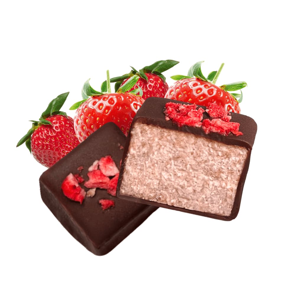 mightycheesecake bites - strawberry chocolate